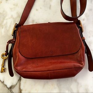 FOSSIL | brown leather shoulder bag